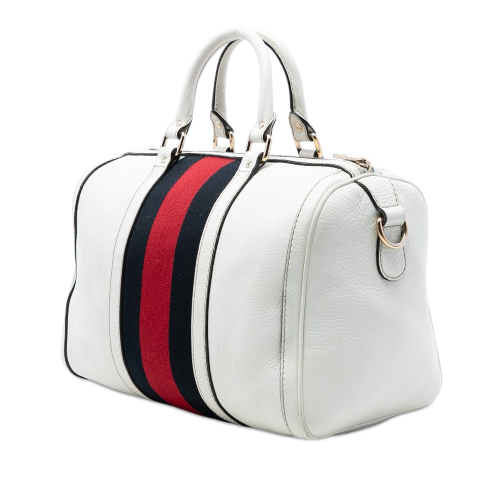 Pre-Loved Gucci Medium Calfskin Web Joy Boston Bag - Picture 2 of 7